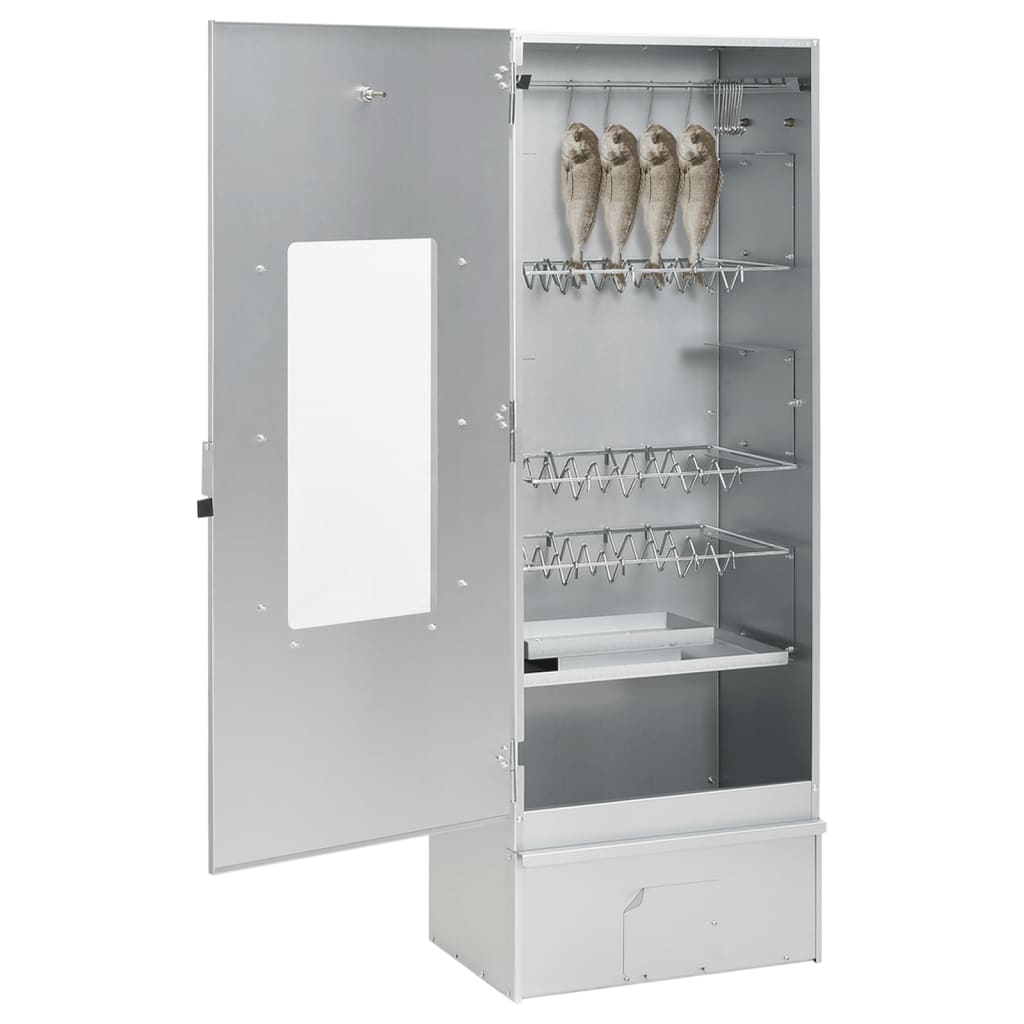 Bbq-Rookoven Met Koude Rookgenerator Gegalvaniseerd Staal 44.5 x 29 x 110 cm (35 x 20.5 x 4.5 cm) Met raam