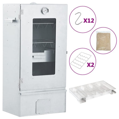 Bbq-Rookoven Met Koude Rookgenerator Gegalvaniseerd Staal 44.5 x 29 x 83 cm (35 x 20.5 x 4.5 cm) Met raam