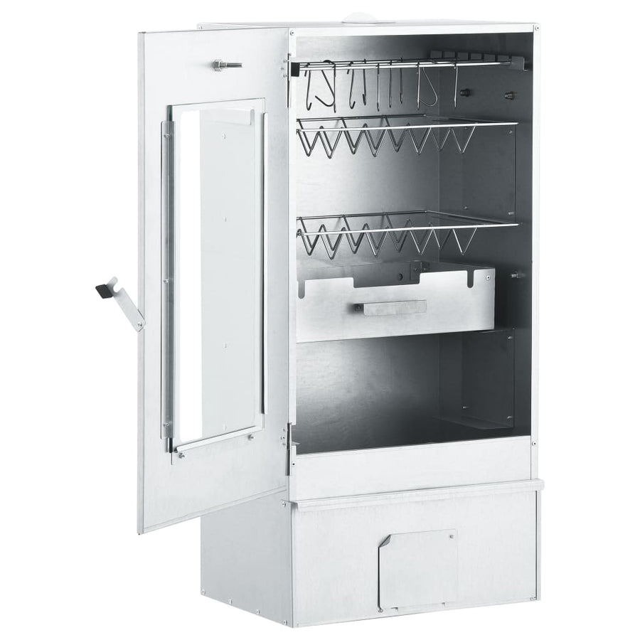 Bbq-Rookoven Met Koude Rookgenerator Gegalvaniseerd Staal 44.5 x 29 x 83 cm (35 x 20.5 x 4.5 cm) Met raam