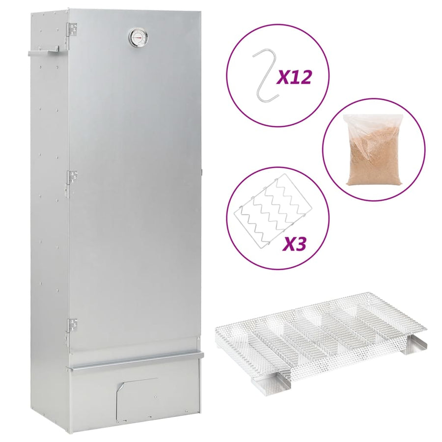 BBQ-rookoven met koude rookgenerator gegalvaniseerd staal 1 44.5 x 29 x 110 cm (35 x 20.5 x 4.5 cm)
