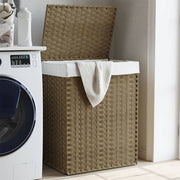 Wasmand 46x33x60 cm poly rattan bruin