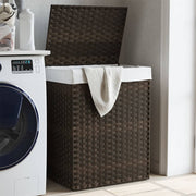 Wasmand 46x33x60 cm poly rattan donkerbruin