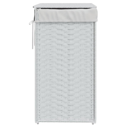 Wasmand met deksel 46x33x60 cm poly rattan wit