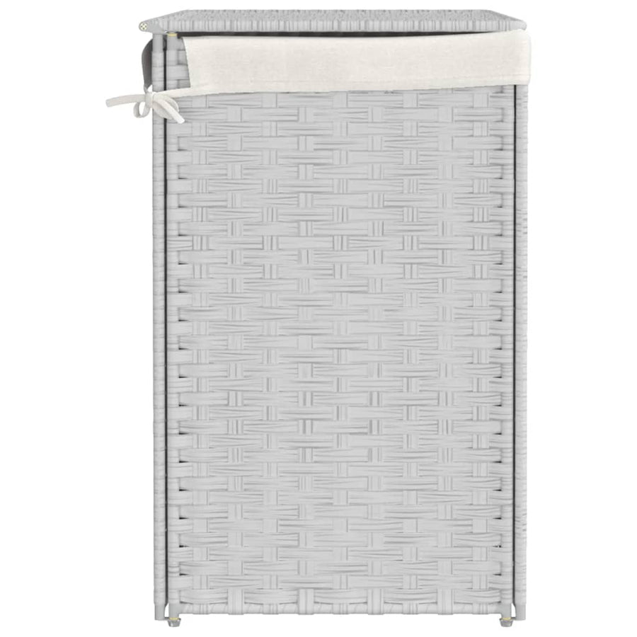 Wasmand met 2 vakken 53x35x57 cm poly rattan wit