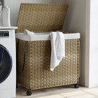 Laundry Basket on Wheels 60x35x60.5 cm Rattan