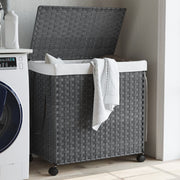 Wasmand 60x35x60.5 cm rattan grijs 3 vakken