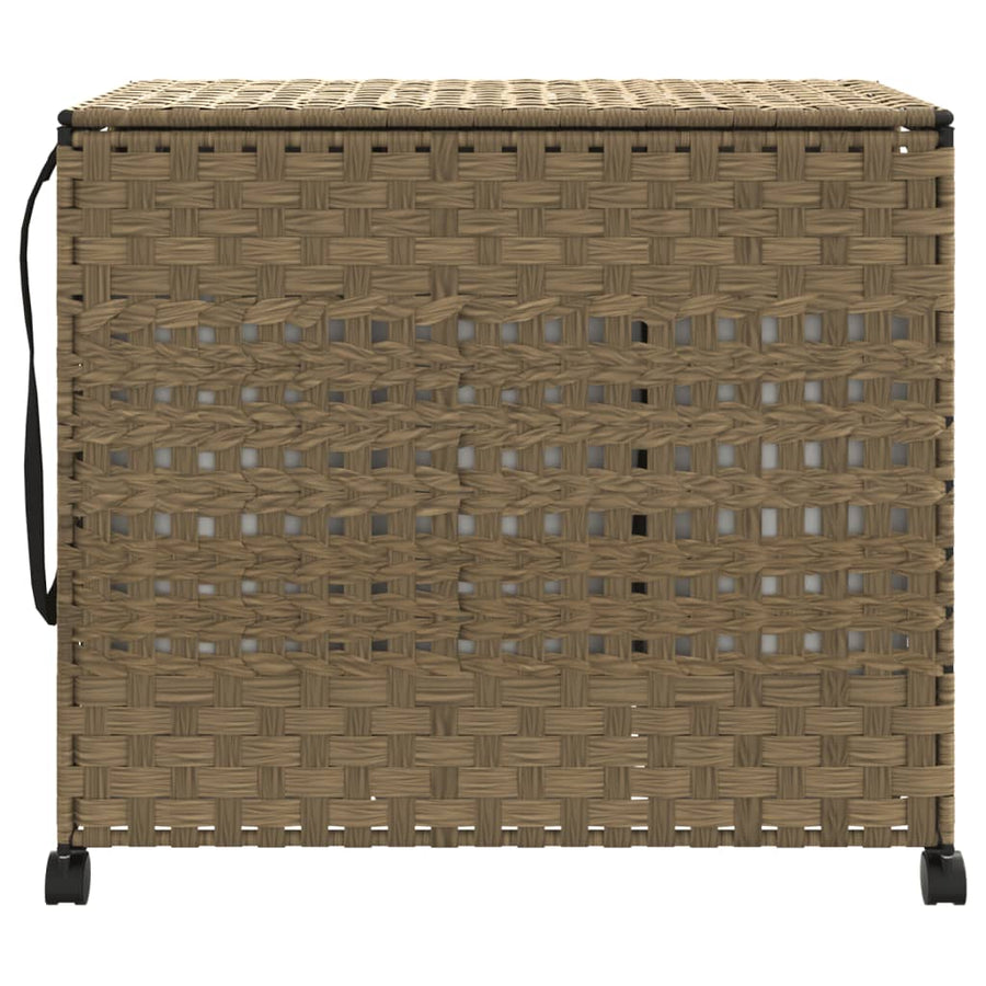 Wasmand op wielen 66x35x60 cm rattan