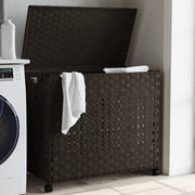 Wasmand 66x35x60 cm rattan donkerbruin 3 vakken