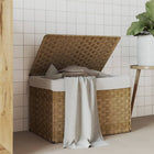 Laundry hamper with lid 55.5x35x34 cm poly rattan