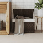 Wasmand 55,5x35x34 cm poly rattan donkerbruin