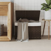 Wasmand 55,5x35x34 cm poly rattan donkerbruin