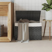 Wasmand 55,5x35x34 cm poly rattan grijs inklapbaar