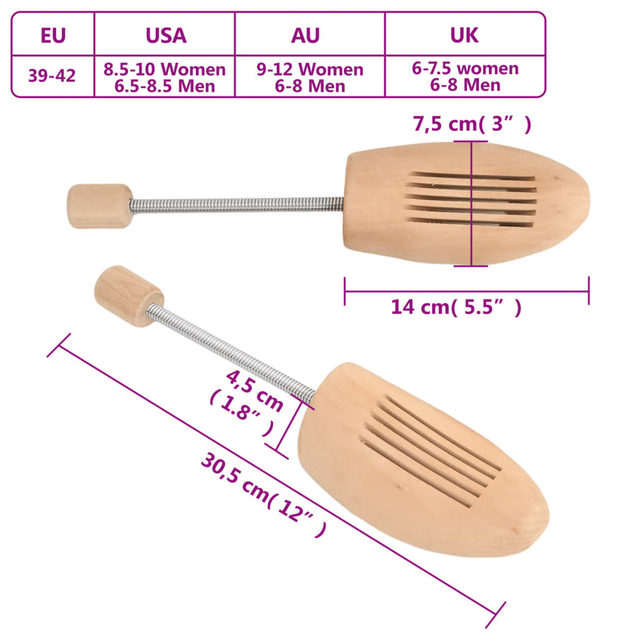 Schoenspanners 2 Paar Eu Maat Massief Lotushout 39-42