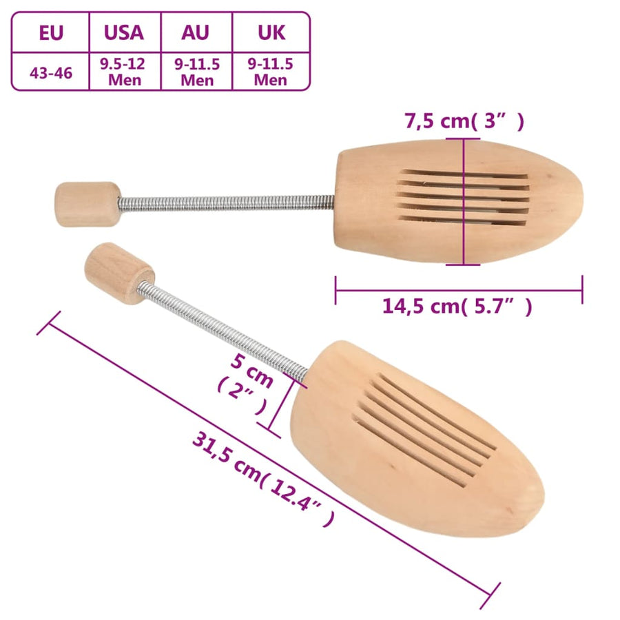 Schoenspanners 2 Paar Eu Maat Massief Lotushout 43-46