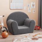 Children's sofa soft plush anthracite