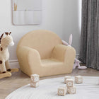Kinderbank pluche crèmekleurig 57x34x45 cm