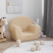 Kinderbank pluche crèmekleurig 57x34x45 cm