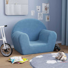 Kinderbank pluche blauw 57x34x45 cm