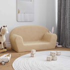 Children's 2-seater sofa soft plush cream-colored
