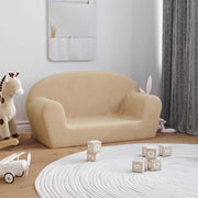 Kinderbank 84x34x45 cm crèmekleurig pluche