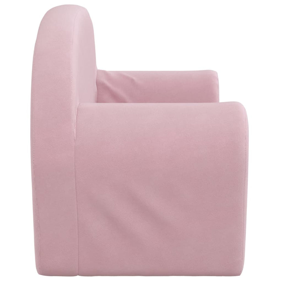 Kinderbank 2-Zits Zacht Pluche Roze Tweezitsbank