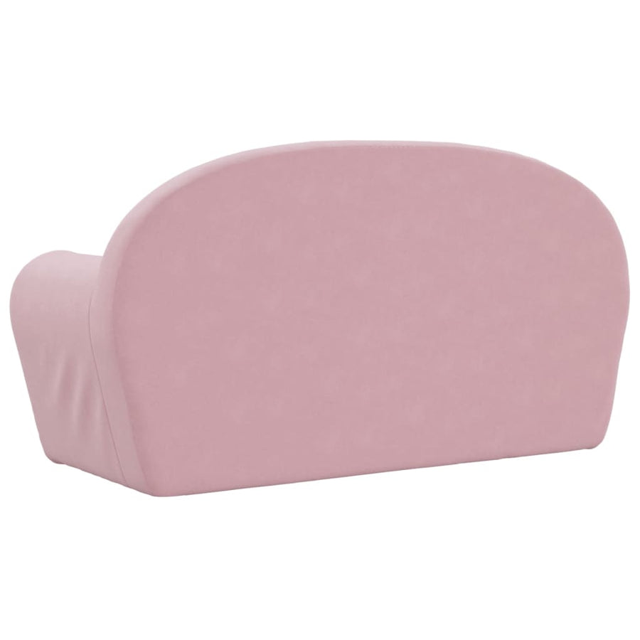 Kinderbank 2-Zits Zacht Pluche Roze Tweezitsbank