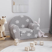 Kinderslaapbank pluche lichtgrijs sterren 57x34x45 cm
