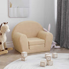 Kinderslaapbank pluche crèmekleurig 57x90x45 cm
