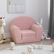 Kinderslaapbank pluche roze 57x34-90x45 cm