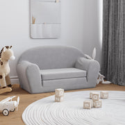 Kinderslaapbank 2-zits pluche lichtgrijs