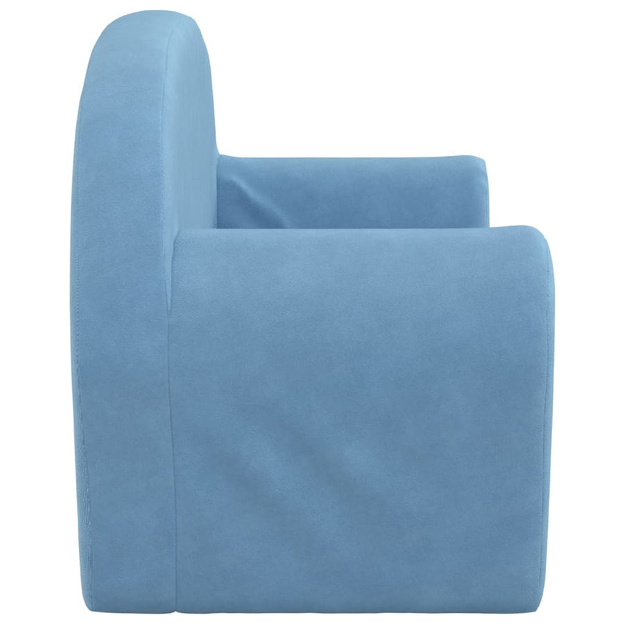 Kinder 2-Zits Zacht Pluche Blauw Slaapbank