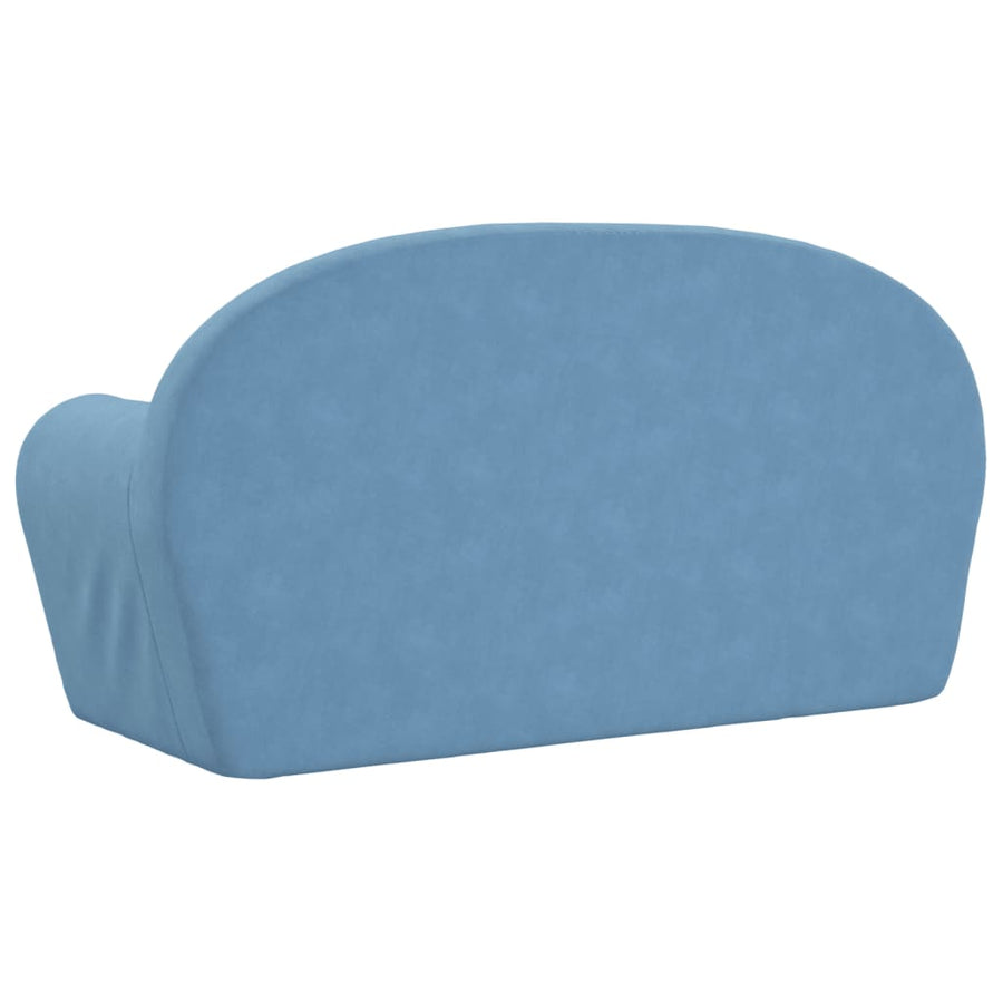 Kinder 2-Zits Zacht Pluche Blauw Slaapbank