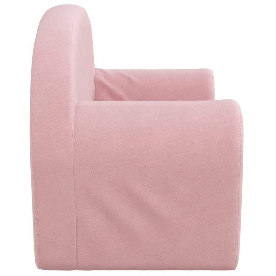 Kinder 2-Zits Zacht Pluche Roze Slaapbank