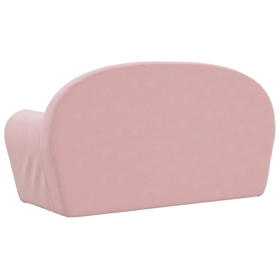 Kinder 2-Zits Zacht Pluche Roze Slaapbank