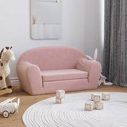 Kinderslaapbank pluche roze 84x(34-90)x45 cm