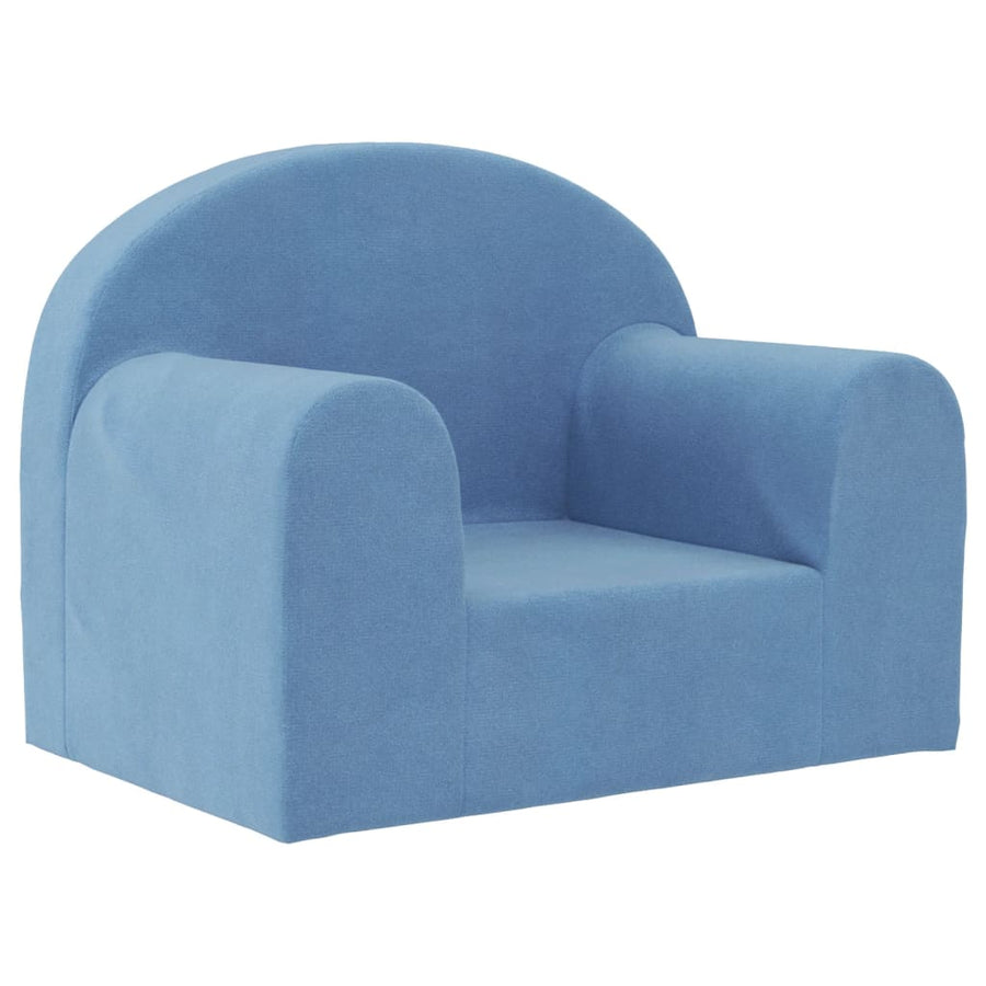 Kinderbank Zacht Pluche Blauw Stoel