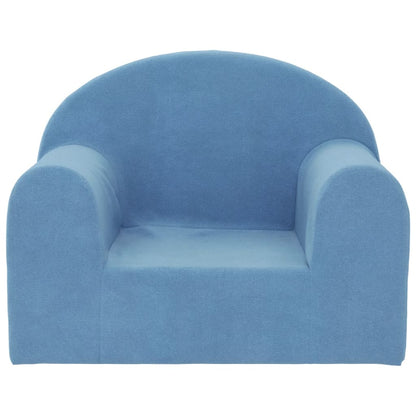 Kinderbank Zacht Pluche Blauw Stoel