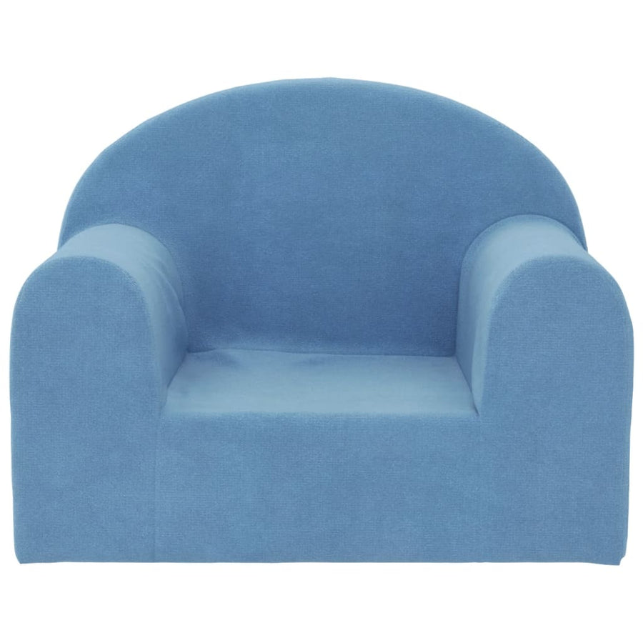 Kinderbank Zacht Pluche Blauw Stoel