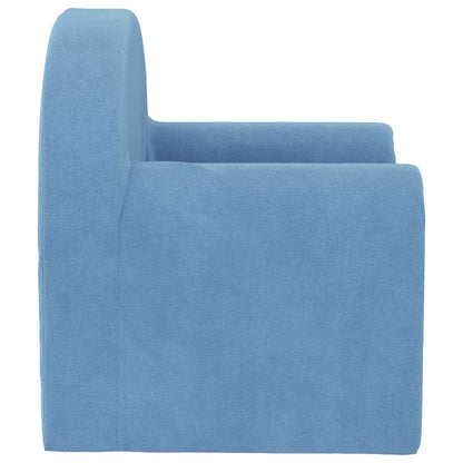 Kinderbank Zacht Pluche Blauw Stoel