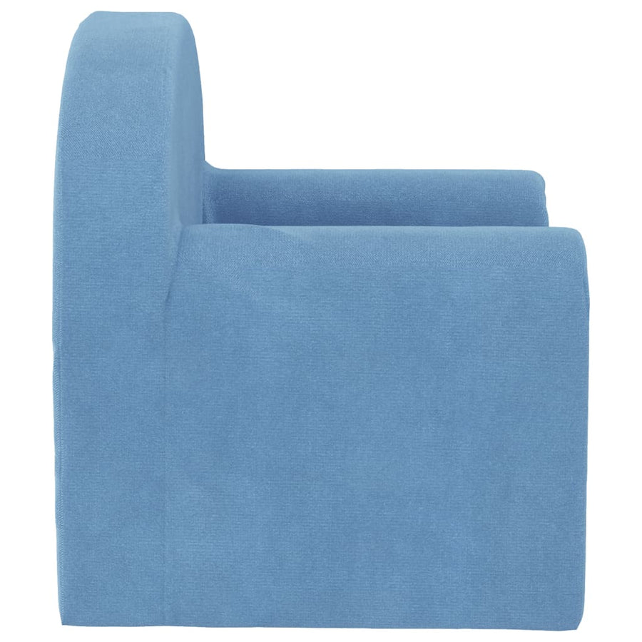 Kinderbank Zacht Pluche Blauw Stoel