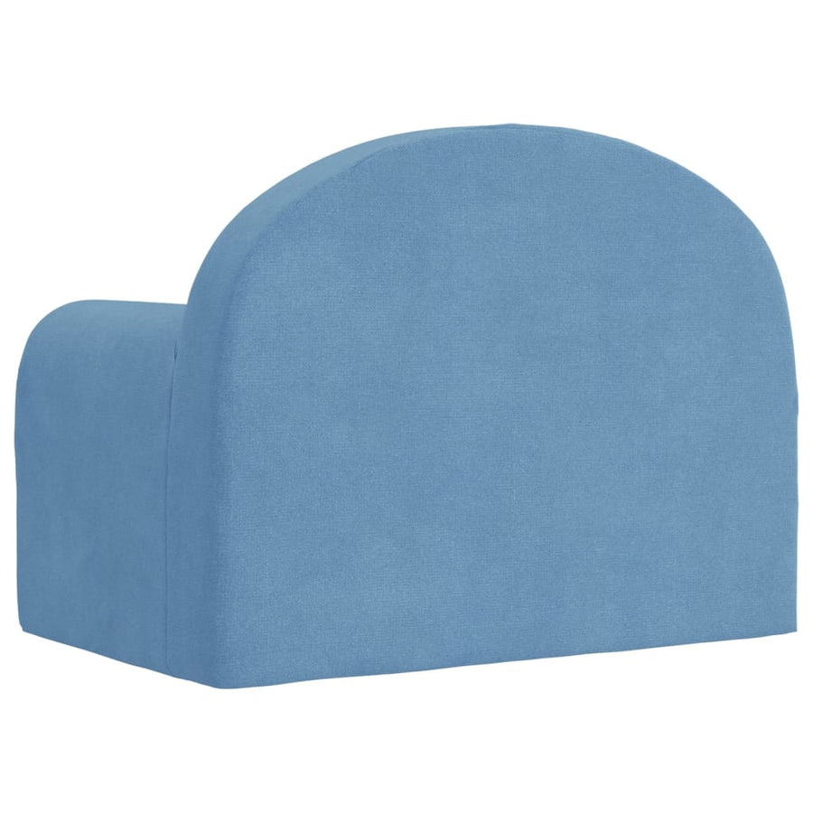 Kinderbank Zacht Pluche Blauw Stoel