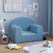 Kinderbank pluche blauw 52x34x40 cm