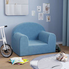 Kinderbank Zacht Pluche Blauw Stoel