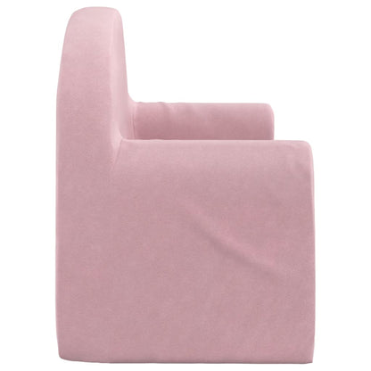Kinderbank 2-Zits Zacht Pluche Roze Tweezitsbank