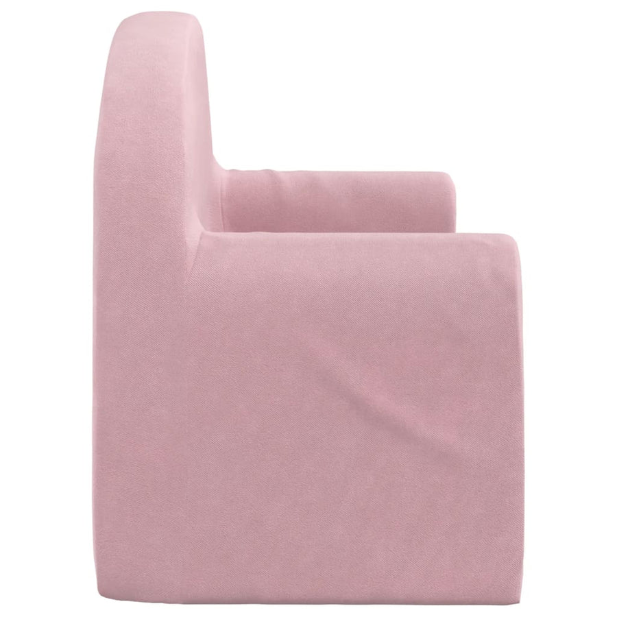 Kinderbank 2-Zits Zacht Pluche Roze Tweezitsbank