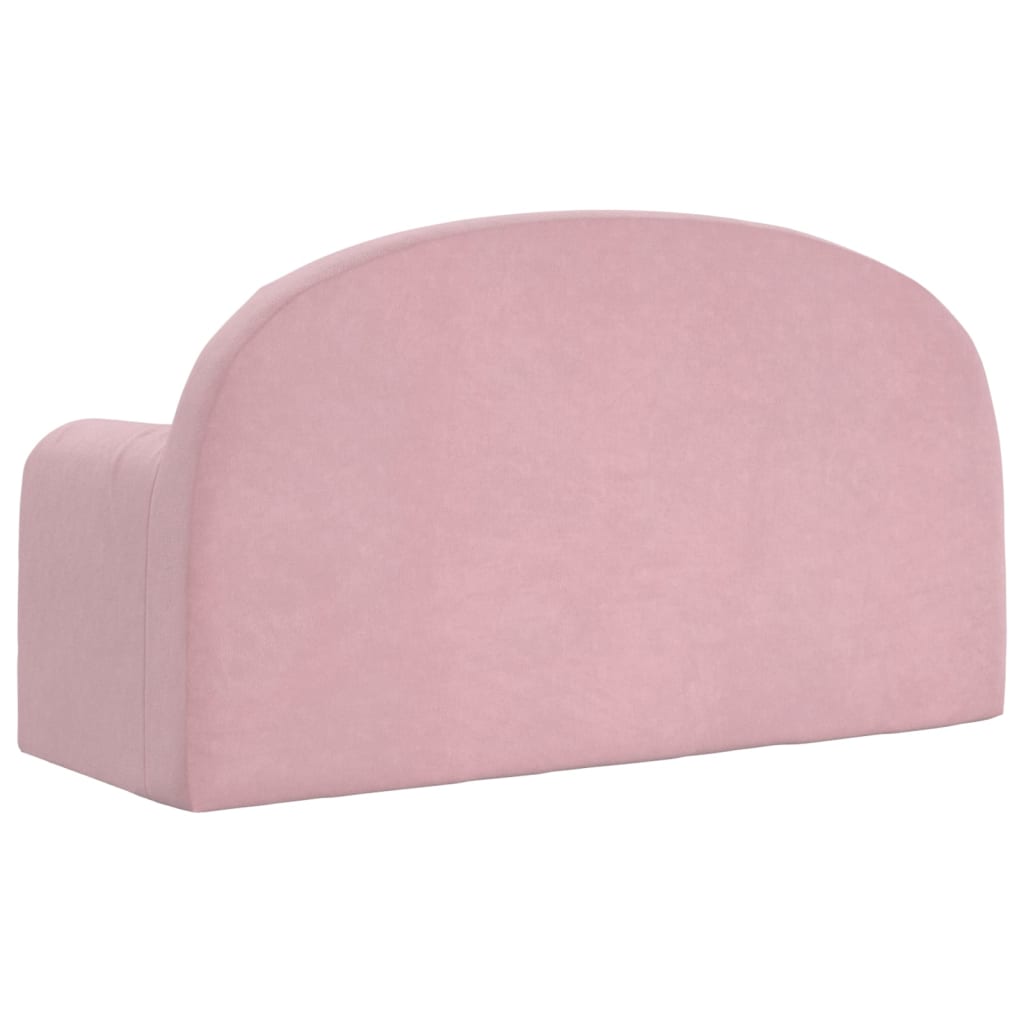 Kinderbank 2-Zits Zacht Pluche Roze Tweezitsbank