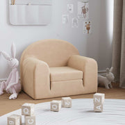 Kinderslaapbank pluche crèmekleurig
