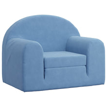 Kinderslaapbank zacht pluche blauw