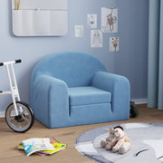 Kinderslaapbank pluche blauw