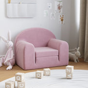 Kinderslaapbank pluche roze 52x(34-90)x40 cm